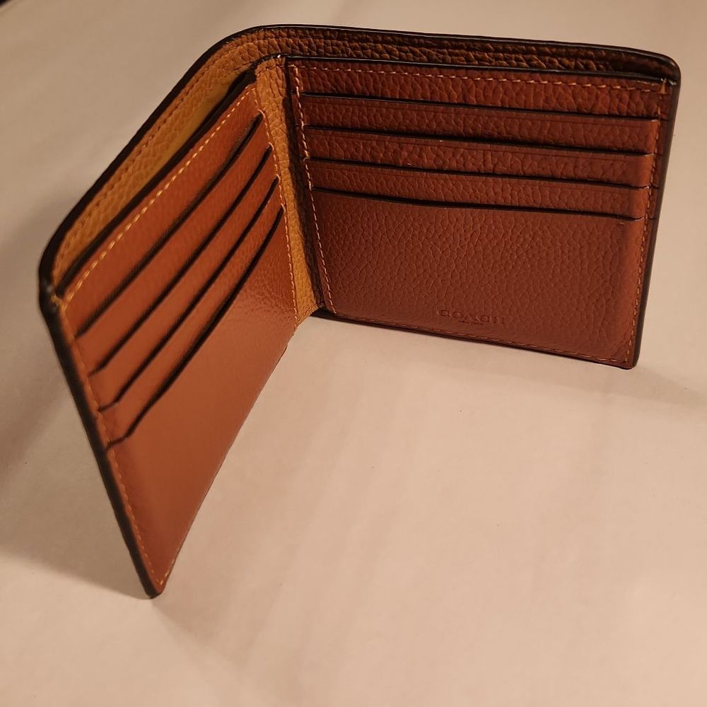 Coach Brown Leather Bifold Wallet - Picture 2 of 3